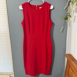 Calvin Klein Vibrant Red Midi Dress/ Valentines Day dress